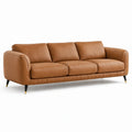 Canapé 3 places Falqorin en cuir camel, style contemporain, dimensions 210x90x85 cm, design élégant et moderne.